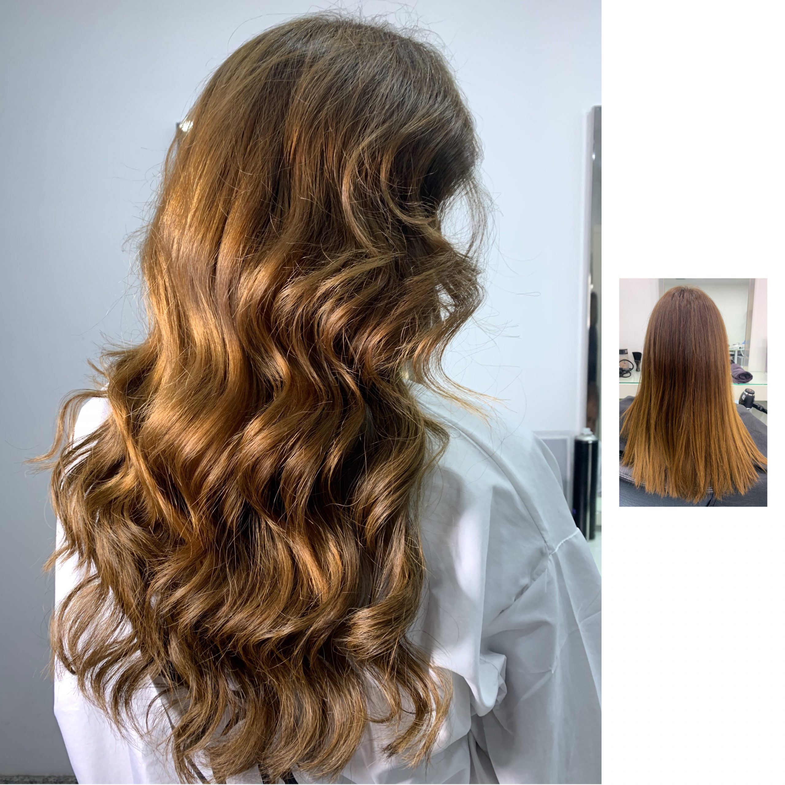 Cabelo longo, castanho e encaracolado